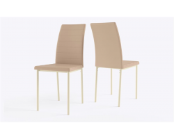 ВИНС Стул Кофейный/Кремовый, экокожа