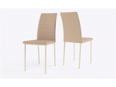 ВИНС Стул Кофейный/Кремовый, экокожа