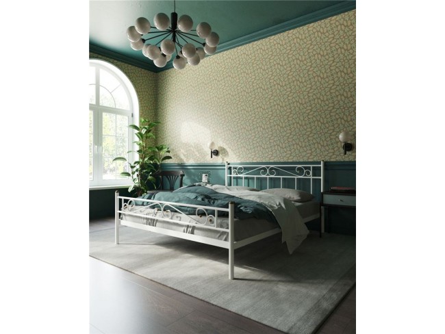 Кровать с изножьем "Франческа" (180х200/ноги металл/цвет Белый)