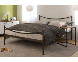 Кровать двуспальная "Luna" (160х200/металлическое основание) Черный