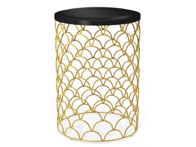 Стол журнальный СТ 24-SHT (металл / золото, черный муар) Sheffilton