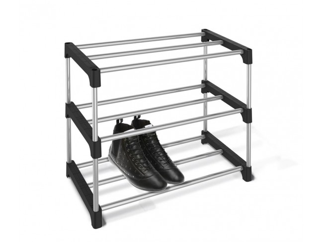 Подставка для обуви SHT-SR-6 (пластик-металл/черный-хром лак)