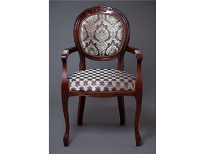 Кресло "Милорд-12" (Темный орех+патина/ткань Офелия 22/1 + ткань Офелия 22/1 ком)