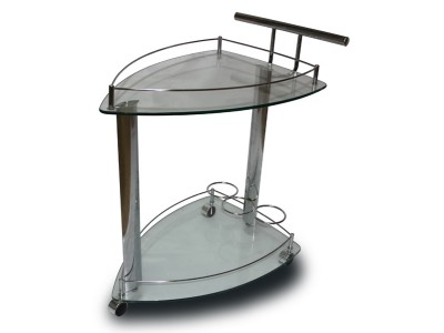 5068-CG SC Столик сервировочный (Хром, стекло) 2-Й СОРТ