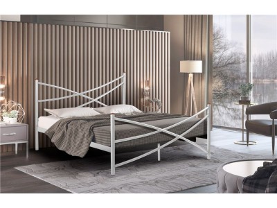 Кровать Лиана (120х200/металлическое основание) Белый