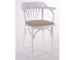 Стул Венский мягкий (эмаль белая, ткань 1 beige)