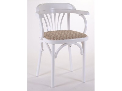 Стул Венский мягкий (эмаль белая, ткань 1 beige)