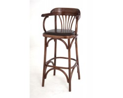 Стул барный 750 Венский мягкий (темный тон, экокожа коричневая)