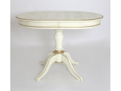 Стол "Капелла-2" (Эмаль 11+ патина золото/шпон дуба) Тип 2