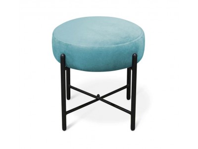 Банкетка В 4-SHT (ткань-металл/голубая пастель-черный муар)