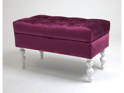 Банкетка Виктория (эмаль белая / 26 - темно-розовый)