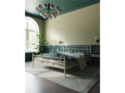 Кровать с изножьем "Франческа" (180х200/ноги металл/цвет Бежевый)