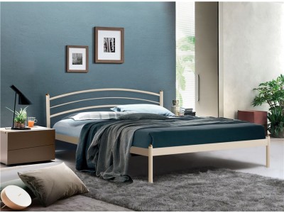 Кровать двуспальная ЭКО+ (140х200/металлическое основание) Бежевый