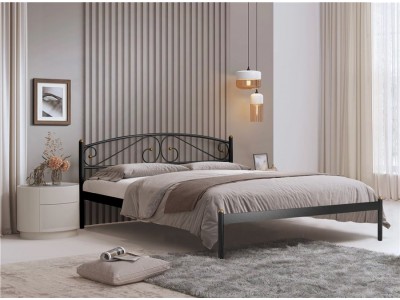 Кровать двуспальная Флоренция (160х200/металлическое основание / Черный)
