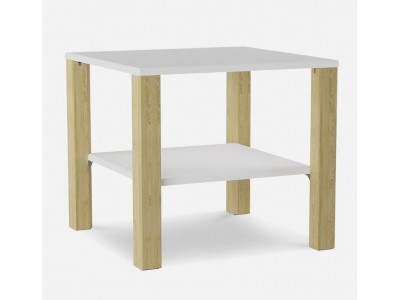 Стол журнальный "Матео" (Белый / Дуб янтарный)