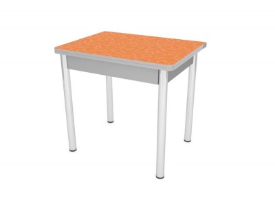 Стол "Ломберный" (Оранжевый/ноги Хром/кромка+царги серый) Серый