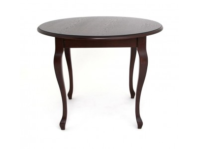 Стол обеденный "1000-D" (круглый/ Т-3247/матовый + патина черная) Темный орех