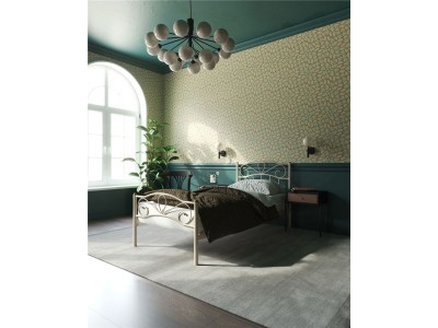 Кровать с изножьем "Глэдис" (90х200/ноги металл/цвет Бежевый)