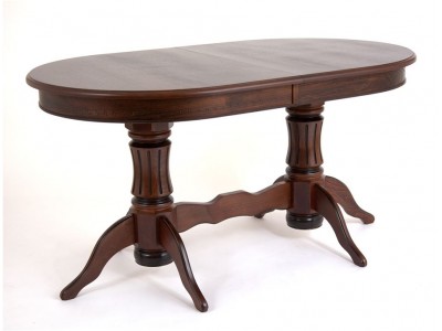 Стол овальный "Милорд-150" (90х150х200 / темный орех/патина темная)