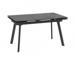 Cтол с керамическим покрытием MILANA FOUR-140 (STONE BLACK ST CER/Черный)140(30+30)х85