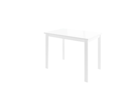 ГАББИ Стол раздвижной со стеклом 100(163)х70 см, Белый/Белый