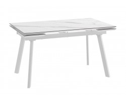 Cтол с керамическим покрытием MILANA FOUR-160 (CALAKATTA ST CER/Белый) 160(40+40)х90