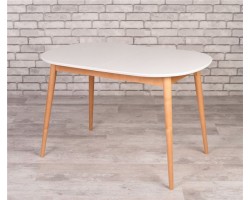 Стол овальный Алиса-1200 (белый/натуральный) раздвижной