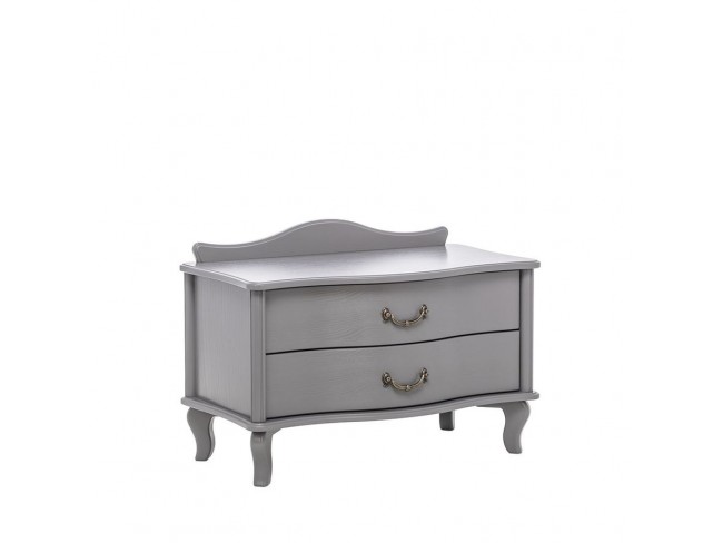 Прикроватная тумбочка Джульетта широкая 2 ящика (Серый ясень) Ls