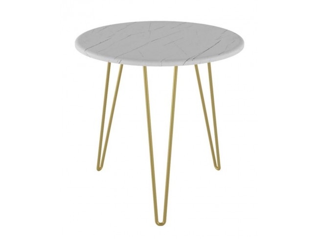 Стол журнальный "Рид Голд 530" (Белый мрамор)