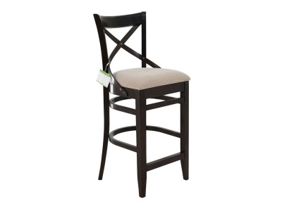 Стул полубарный с мягким сиденьем "Соло" венский (Тон 8 Венге / ткань Вивальди 04)