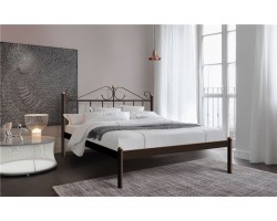 Кровать двуспальная "Розана" (160х200/металлическое основание/Коричневый бархат)