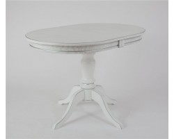 Стол "Капелла-2" (цвет Белый / патина серебро/шпон дуб) Тип 2