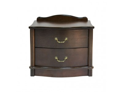 Прикроватная тумбочка Джульетта 2 ящика + цоколь (Орех)