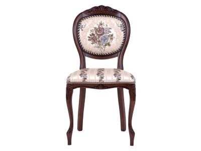 Стул С16 (тон 317 т. коричневый+патина чёрная/ткань никита светлая/полоса (Ц)