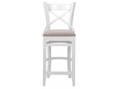 Стул барный "Хью" (Белая эмаль/бежевый М02)
