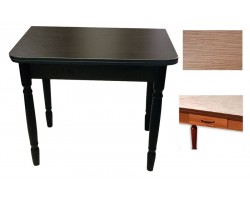 Стол обеденный ЛС-831 с ящиком (Береза светлая Эрмана/ ноги Черные точеные/кромка+царги венге) )