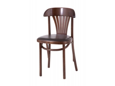 Стул "Астра классик" мягкий (Темный тон, экокожа коричневая)