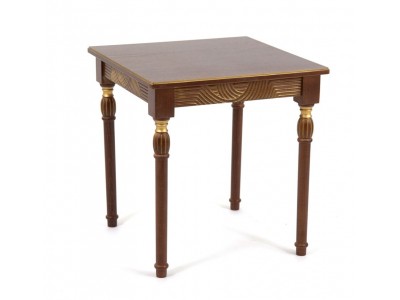 Стол журнальный "Мили" (темный орех/патина золото / 53х53хН55) Стол журнальный "Мили" (темный орех/патина золото / 53х53хН55)