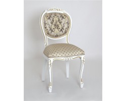 Стул "Орион-2" п/м Белый матовый+патина золото / ткань Креам 110+109)
