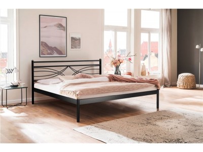 Кровать двуспальная Мираж 160х200 (металлическое основание/Черный)