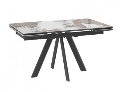 Cтол с керамическим покрытием Джейтон-140 (Pandora gloss st cer/черный) 140(30+30)х85