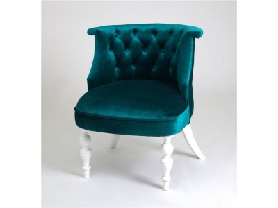 Кресло Бархат (эмаль белая / 23 - изумрудный)