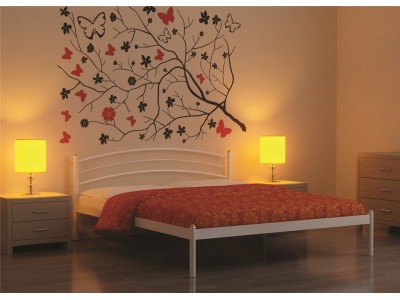 Кровать односпальная ЭКО+ (90х200/металлическое основание) Белый Кровать односпальная ЭКО+ (90х200/металлическое основание) Белый