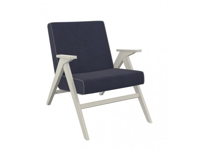 Кресло "Вест" (Дуб шампань/ ткань Verona Denim Blue, кант Verona Light Grey)