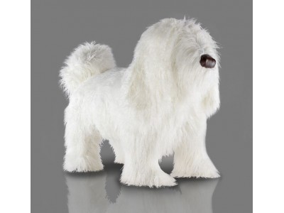 Пуф Собака Пушистая БЕЛЫЙ МЕХ