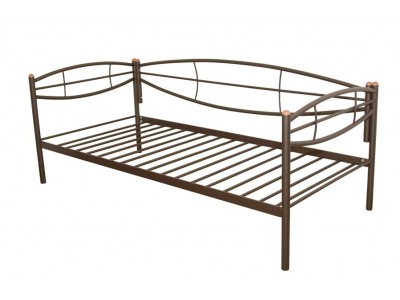 Кушетка Аура (90х200/металлическое основание) Коричневый бархат