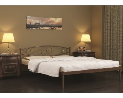 Кровать двуспальная Волна (120х200/металлическое основание) Бежевый