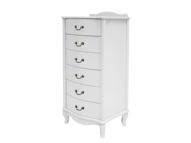 Комод "Джульетта" узкий 6 ящ. (молочный дуб) Вис