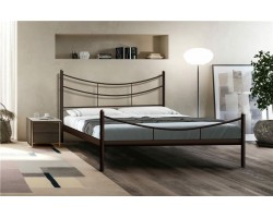 Кровать односпальная "LUNA" (120х200/металлическое основание) Коричневый бархат