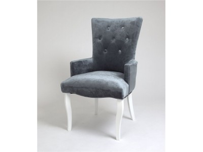 Кресло Виктория (эмаль белая / 25 - грязно-голубой)